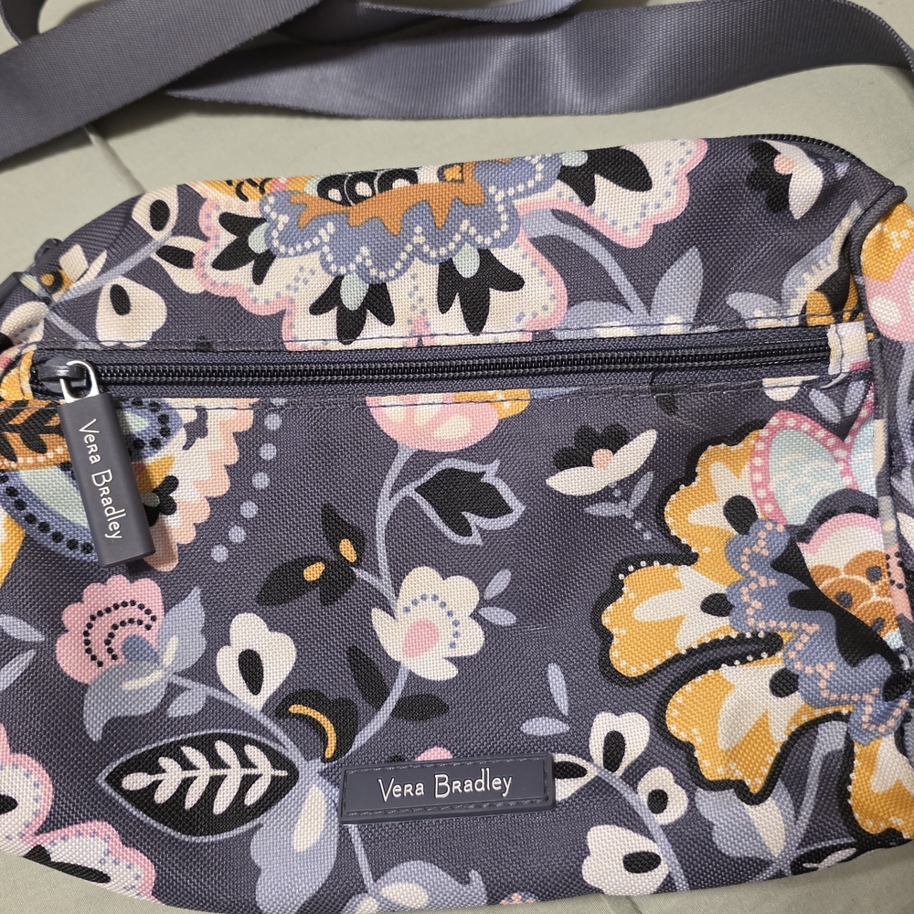 Vera Bradley Gray and Yellow Floral Crossbody Bag